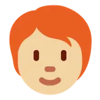 person: medium-light skin tone, red hair สำหรับแพลตฟอร์ม X / Twitter