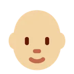X / Twitter platformu için person: medium-light skin tone, bald