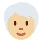 person: medium-light skin tone, white hair สำหรับแพลตฟอร์ม X / Twitter