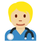 health worker: medium-light skin tone for X / Twitter platform