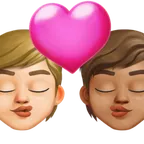 kiss: person, person, medium-light skin tone, medium skin tone для платформи X / Twitter