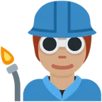 X / Twitter platformu için factory worker: medium skin tone