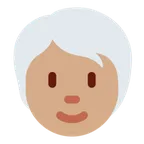 person: medium skin tone, white hair para la plataforma X / Twitter