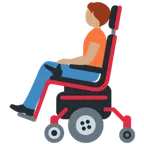 person in motorized wheelchair: medium skin tone pentru platforma X / Twitter