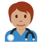 health worker: medium skin tone untuk platform X / Twitter