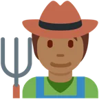 farmer: medium-dark skin tone pentru platforma X / Twitter