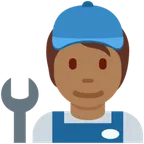 mechanic: medium-dark skin tone สำหรับแพลตฟอร์ม X / Twitter