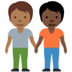 X / Twitter 플랫폼을 위한 people holding hands: medium-dark skin tone, dark skin tone