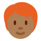 person: medium-dark skin tone, red hair สำหรับแพลตฟอร์ม X / Twitter