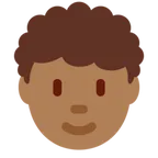 X / Twitter dla platformy person: medium-dark skin tone, curly hair