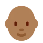 X / Twitter platformu için person: medium-dark skin tone, bald