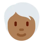 person: medium-dark skin tone, white hair สำหรับแพลตฟอร์ม X / Twitter