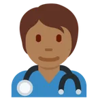 health worker: medium-dark skin tone for X / Twitter platform
