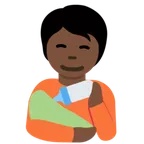 person feeding baby: dark skin tone สำหรับแพลตฟอร์ม X / Twitter
