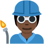 factory worker: dark skin tone สำหรับแพลตฟอร์ม X / Twitter