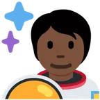 astronaut: dark skin tone สำหรับแพลตฟอร์ม X / Twitter