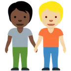 people holding hands: dark skin tone, medium-light skin tone pentru platforma X / Twitter