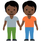 X / Twitter 플랫폼을 위한 people holding hands: dark skin tone