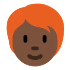 person: dark skin tone, red hair สำหรับแพลตฟอร์ม X / Twitter