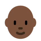 X / Twitter 플랫폼을 위한 person: dark skin tone, bald
