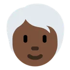 person: dark skin tone, white hair สำหรับแพลตฟอร์ม X / Twitter
