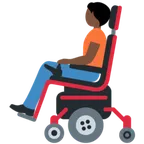 person in motorized wheelchair: dark skin tone per la piattaforma X / Twitter