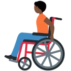 person in manual wheelchair: dark skin tone til X / Twitter platform