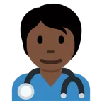 X / Twitter platformu için health worker: dark skin tone