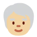older person: medium-light skin tone สำหรับแพลตฟอร์ม X / Twitter