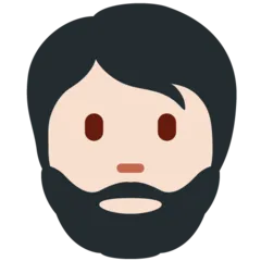 person: light skin tone, beard per la piattaforma X / Twitter