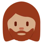 woman: medium skin tone, beard für X / Twitter Plattform