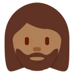 woman: medium-dark skin tone, beard for X / Twitter-plattformen