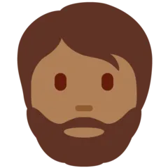 person: medium-dark skin tone, beard per la piattaforma X / Twitter
