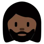 woman: dark skin tone, beard для платформы X / Twitter