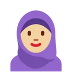 woman with headscarf: medium-light skin tone untuk platform X / Twitter