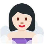 X / Twitter 플랫폼을 위한 woman in steamy room: light skin tone