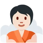 X / Twitter 플랫폼을 위한 person in steamy room: light skin tone