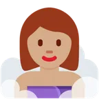 woman in steamy room: medium skin tone สำหรับแพลตฟอร์ม X / Twitter