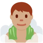 man in steamy room: medium skin tone pentru platforma X / Twitter