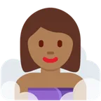 woman in steamy room: medium-dark skin tone لمنصة X / Twitter