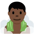 man in steamy room: dark skin tone til X / Twitter platform