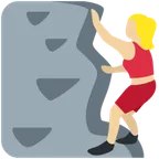 woman climbing: medium-light skin tone עבור פלטפורמת X / Twitter