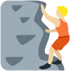 person climbing: medium-light skin tone สำหรับแพลตฟอร์ม X / Twitter