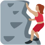 woman climbing: medium skin tone für X / Twitter Plattform