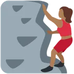 woman climbing: medium-dark skin tone para a plataforma X / Twitter