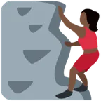 X / Twitterプラットフォームのwoman climbing: dark skin tone