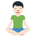 man in lotus position: light skin tone for X / Twitter platform