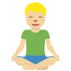 man in lotus position: medium-light skin tone für X / Twitter Plattform