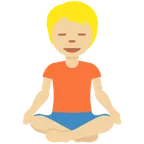 person in lotus position: medium-light skin tone per la piattaforma X / Twitter
