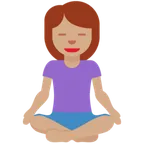 woman in lotus position: medium skin tone til X / Twitter platform